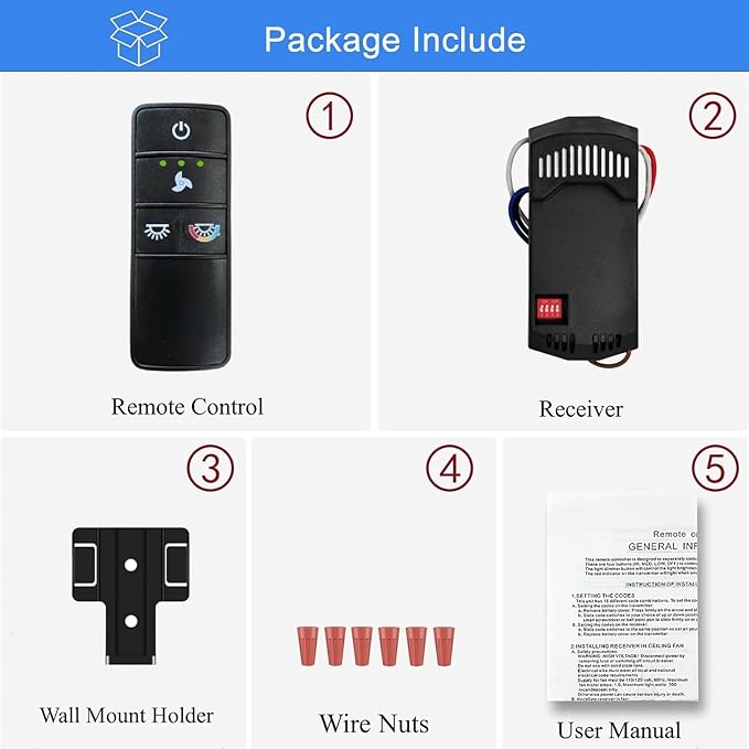 A25-TX028C Universal 3-Speed Ceiling Fan Remote Control Kit Replacement for Hampton Bay Home Decorators Collection Hunter - Light Dimmer & Color-Changing, w/Holder Replacement for TX028C-S TX028C-RS