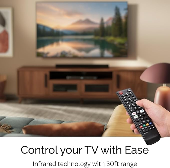 BN59-01315A Samsung TV Remote Control Replacement for Smart TV - Easy Setup, Durable Design, Universal Infrared Remote, Streaming Shortcuts - Works with Samsung Smart TV, LCD, LED, HDTV, 3D Models