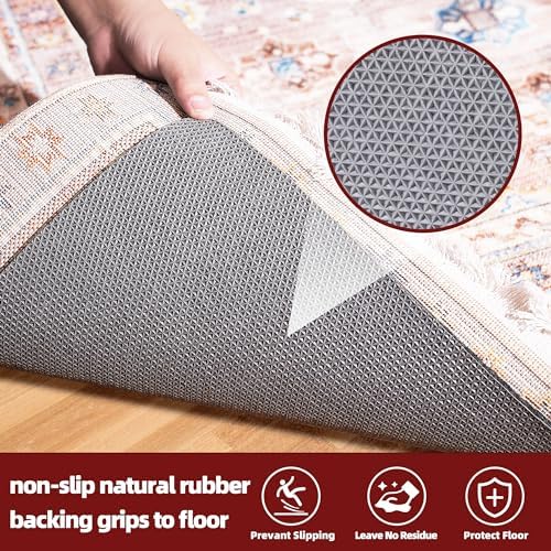 BAGAIL Felt and Natural Rubber Backing Rug Pads 1/4” Thick, 4 x 6 Ft Non Slip Carpet Gripper Keep Rugs in Place, Under Area Rug Protective Cushioned Pads, Carpet Runners, Hardwood Floors Protection - Image 4