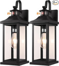 Roravilila 18 Inch Motion Sensor Outdoor Lights 2-Pack, Large Black Dusk to Dawn Outdoor Porch Lights for House IP65 Waterproof Exterior Lighting Fixtures for Front Door Garage Lantern Sconces