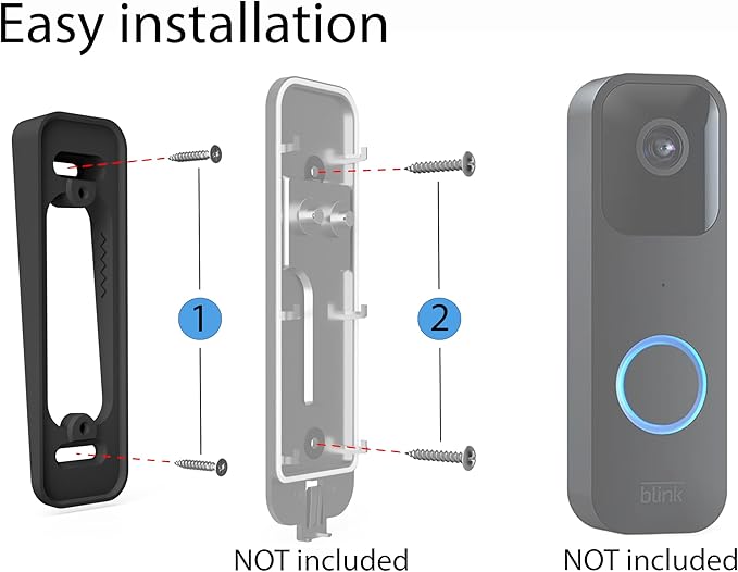 Hidden River Lab Angle Wedge Mount for Blink Video Doorbell (1st Generation) – Plastic Mounting Bracket Only (No Doorbell Included) – Black