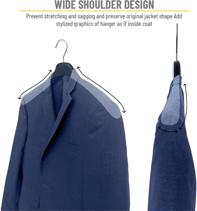 All Hung Up Hangers Plastic Coat Hangers, Clothes Hangers (Navy Blue, 100pk)