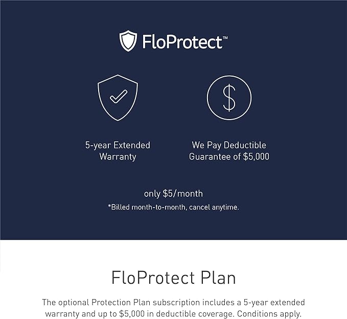 Moen Flo Smart Water Monitor and Automatic Shutoff Sensor, Wi-Fi Connected Water Leak Detector for 1-Inch Diameter Pipe, 900-006