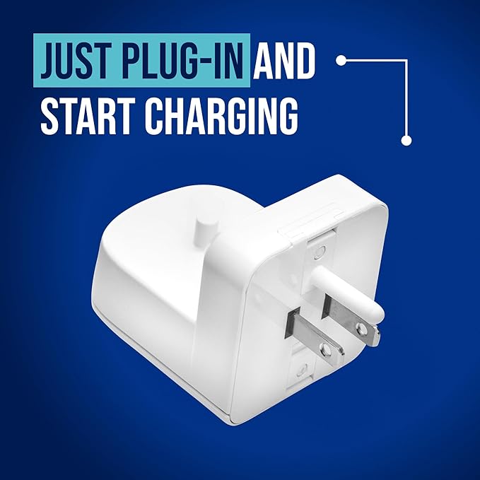 ProofVision Electric Toothbrush Wall Charger for US Socket for Philips 1000 to 7000 Series | Portable Philips Charging Station, Wireless, IPX7 Seal, with 2 Compatible Toothbrush Heads