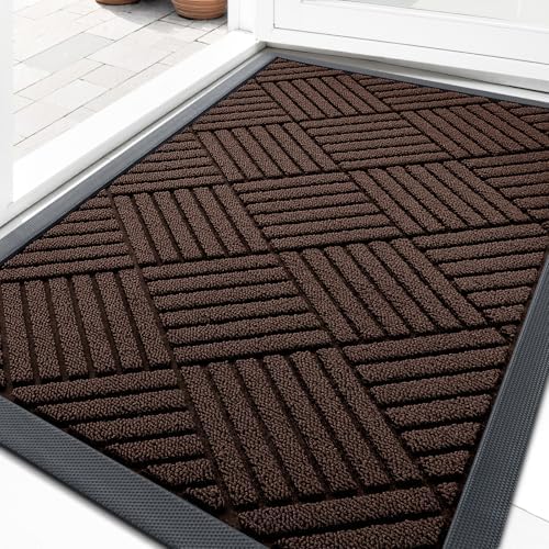 OLANLY Front Door Mat Outside Entrance 33x21, Waterproof Heavy-Duty Doormat by OLANLY