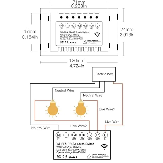 MOES 2.4GHz WiFi Wall Touch Smart Switch Neutral Wire Required, 3 Way Multi-Control, Glass Panel Light Switch Work with Smart Life/Tuya App, RF433 Remote Control, Alexa and Google Home White 2 Gang