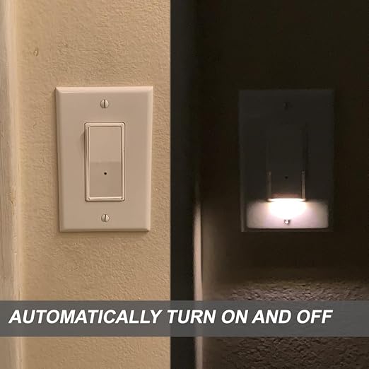 4Pack SOZULAMP Illuminated Light Switch-Esay to Install,No Neutral Wire,Single-Pole Paddle Rocker Lightswitch with Night Light,15Amp 120/277Volt,Glossy White