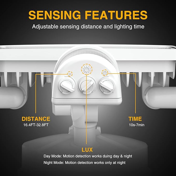 Onforu 100W LED Security Lights Motion Sensor Light Outdoor, 9000LM Ultra Bright, 6000K, IP65 Waterproof Flood Light Motion Detector with 3 Head, Exterior Floodlight Wall Light for Entryway, Garage
