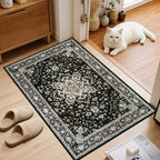 2x3 Area Rugs Living Room: Washable Rug for Bedroom Black Gold - Image 2
