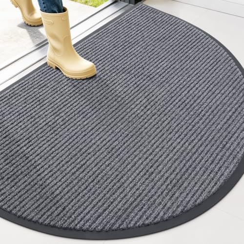 OLANLY Half Circle Front Door Mat 47x34, Waterproof Heavy-Duty Doormat by OLANLY