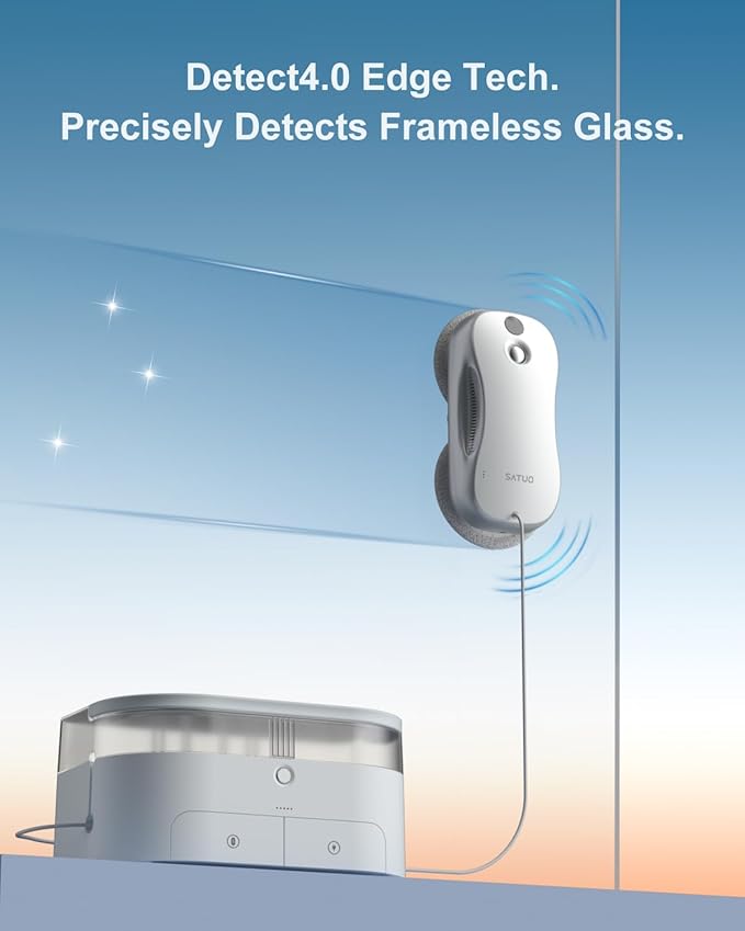 JSDROBOT S9PRO Window Cleaning Robot,Window Cleaner Robot with Portable Station Suitable for Stubborn Stains Intelligent Path Planning Automatic Dual Water Spray Edge Detection
