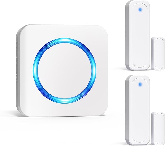 Door Chime, Satisure Door Sensor Chime When Door Opens, Doorbell Chime for Business/Home/Kids, 700 FT Range, 58 Chimes 5 Adjustable Volume Window Alarm 2 Sensors + 1 Receiver