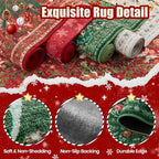2x10 Christmas Runner Rug for Hallway,Washable Kitchen Rugs,Green - Image 7