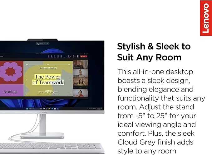 Lenovo IdeaCentre 24" FHD All-in-One Desktop Computer with Lifetime Office 365 for The Web • 32GB RAM • 1TB Storage • Intel Core • Wired Keyboard and Mouse • Windows 11