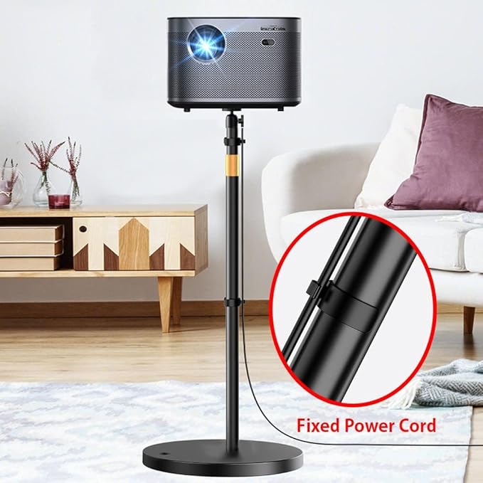 HVAYING Projector Stand, 360° Swivel, Sofa Against Wall Hidden Stand, Height Adjustable, Mini Ceiling Wall Mount Projector Mount Bracket, Compatible with Home Office Video Vlog DVR Camera