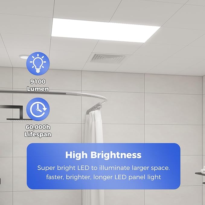 Aphyni 18 Pack 2x4 LED Flat Panel Light, Bright 9100LM Flush Mount Office Kitchen Ceiling Light Fixtures,Dimmable,Selectable 5 CCT 3000K/4000K/5000K/5700K/6500K, 5 Wattages 30W/40W/50W/60W/70W