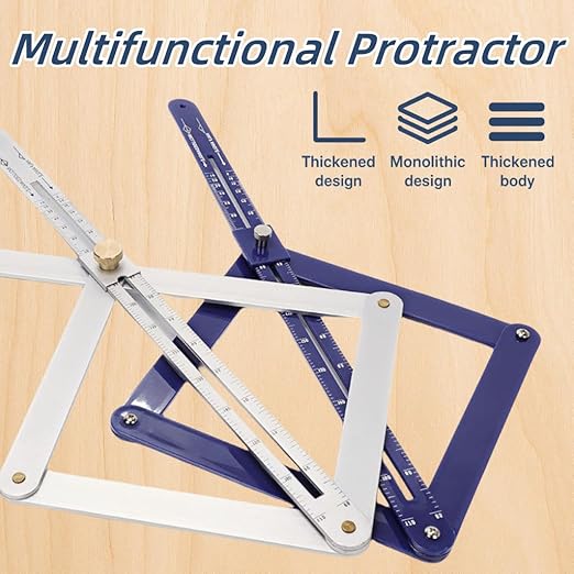 Premium Corner Angle Finder, Protractor Angle Finder Tool, Miter Angle Finder for Precise Cuts and Corner Measurements, Aluminum Alloy Build (Plastic-Long)