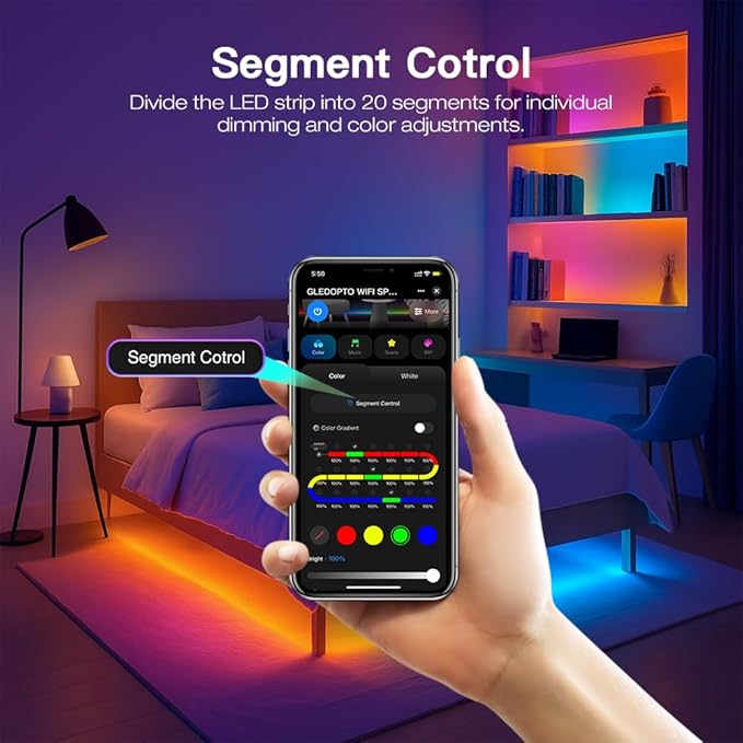 Sogledwow WiFi Tuya SPI Digital Pixel LED Strip Light Controller Smart Life App Control Over 40 Dynamic Lighting Easy to Setup for WS2811 TM1814B TM1934A SK6812 WS2801 WS2805 UCS2904B
