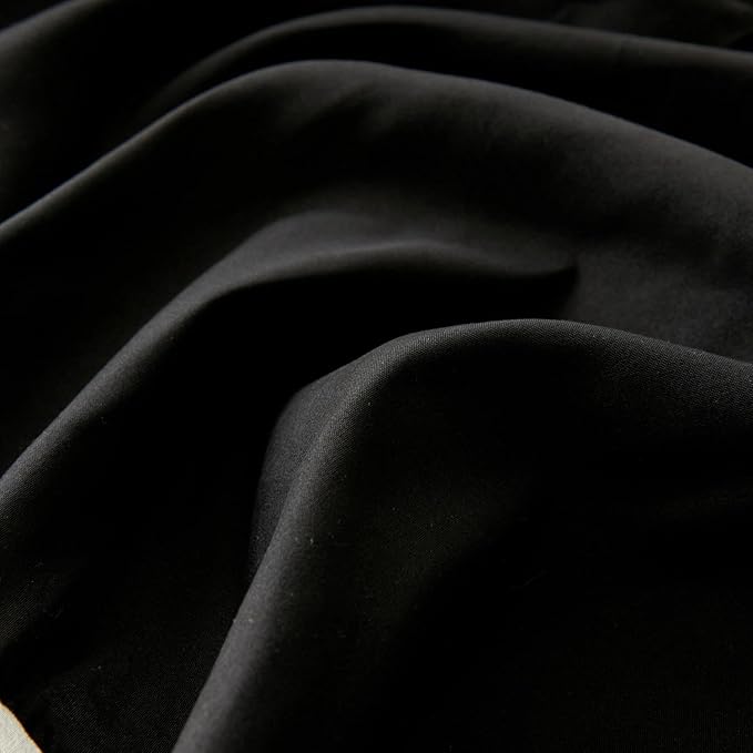 Bed Skirt Queen Size Ruffled Bed Skirt with Split Corners, Black Queen Bed Skirts 16 Inch Drop with Platform, 16'' Queen, Black