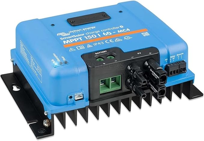 Victron Energy SmartSolar MPPT MC4 Compatible Solar Charge Controller (Bluetooth) - Charge Controllers for Solar Panels - 150V, 60 amp, 12/24/36/48-Volt