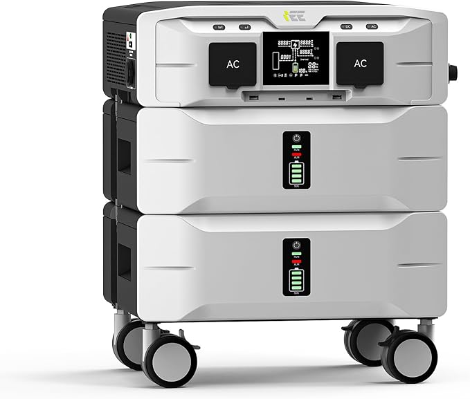 IEE 5120Wh Power Station SP5000, 120/240V 5000W AC Output(9000W Peak), Lifepo4 Home Battery Backup Expandable to 10kWh, 1000W PV Charging, Solar Generator for Home Use, Emergency, Camping, RV