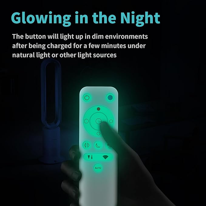 LUNAOAO Upgrade Glowing Remote Control Replacement No Setup Compatible with Fan AM06 AM07 AM08 with Magnetic