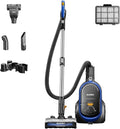 Eureka Bagless Canister Vacuum with Washable HEPA Filter, 16KPA Suction for Carpets/Hard Floors, Compact Design with 3 Cleaning Tools, 2-Motor Household Vacuum, Lightweight and Easy Maneuverable