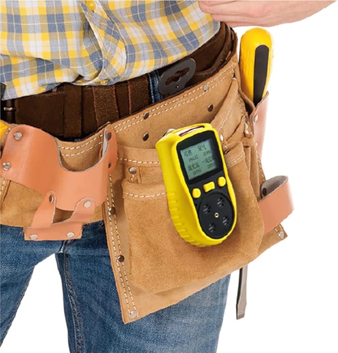 ATO Handheld Multi Gas Detector, CO, H2S, O2, LEL, 4 Gas Monitor, with Sound, Light and Vibration Alarms (Without Data Logging)