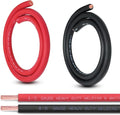 Shirbly 4/0 Gauge Battery Cable, 5F T Red + 5FT Black 4/0 AWG Pure Copper Wire Welding Cable, for Automotive, Battery, Solar and Generator, Standard USA OFC Wire