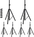 Howonder Speakers Stands,6 Packs,PA Speaker Stand,Speaker Tripod Stand,Adjustable Height from 40 to 66 Inches,Hold up to 110lbs,Black