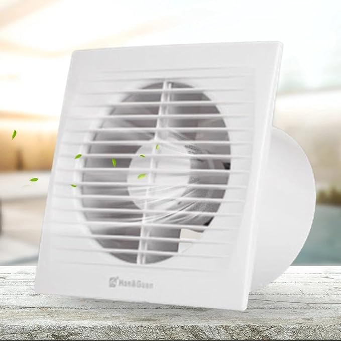 Verizcc Exhaust Fan Extractor, Ventilation Fan Bathroom Garage Exhaust for Kitchen, Bathroom, Bedroom, Low Noise and Energy Saving Waterproof, White