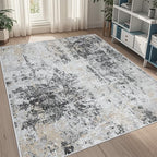 5x8 Area Rugs for Living Room Washable Bedroom Dining Room Black Grey Gold by Aelenmu