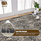 Washable Area Rug 4' x 6' Vintage Traditional Persian Mat - Foldable Distressed Non-Slip Machine Washable Carpet for Living Room Bedroom Kitchen Home Decor - Ebony and Taupe - Image 5