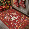 2x3 Christmas Cute Area Rug : Non-Slip Washable Winter Holiday Indoor Doormat Soft Low Pile Decorative Floor Mat for Kitchen Bathroom Living Room Bedroom Red Holiday Home Decor Gift（2x3，Red） by HYHAOYUNLAI