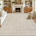 Area Rugs 9x12 Living Room: Bedroom Washable Carpet Natural Beige by Luxturiy