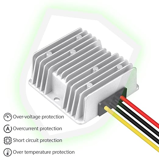 LeMotech DC 24v to 12v Converter 10A 120W Step Down Converter Voltage Reducer IP68 Waterproof Transformer for Golf Cart Truck Boat Vehicle