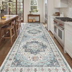 Madane 4x12 Wide Hallway Runner Rug Washable for Living Room, Blue - Image 4