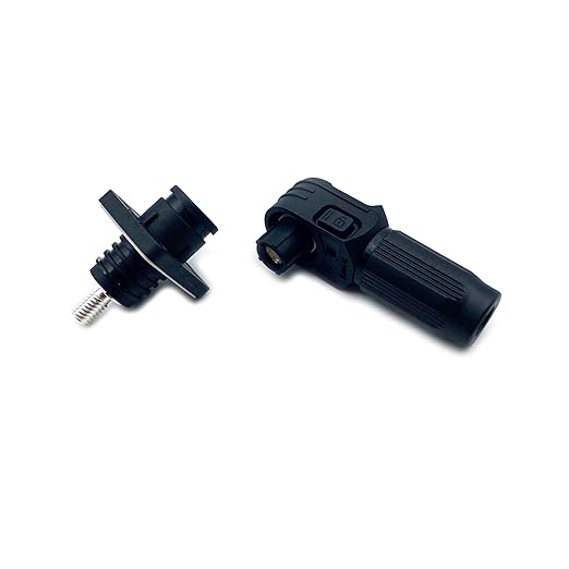 450A Battery Energy Storage Connector, 185mm² High Current Connectors IP67 Waterproof Stud Wiring Power Adapter Quick Plug Terminal Right Angle Plug and Socket (1500V Black)