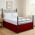 Ruffled Bed Skirt Split Corners with Platform, Tailored Fit Hotel Quality Wrinkle Free Ultra-Soft Microfiber Dust Ruffle, Upto 12 Inch Drop, Queen, Burgundy