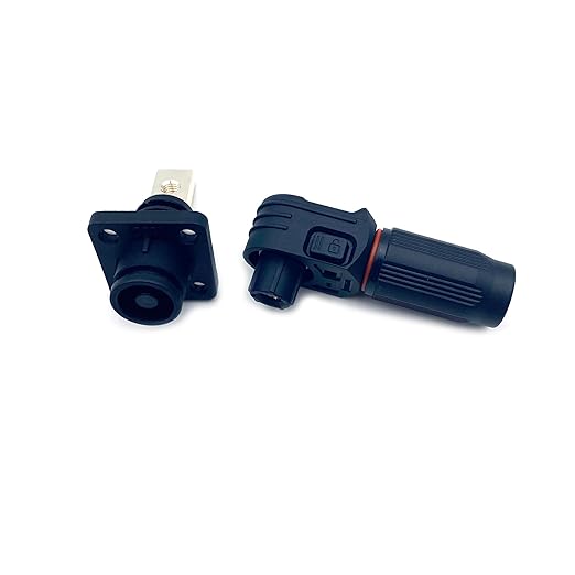 250A-350A 1500V Battery Energy Storage Connector, 70-120mm² High Current Connectors Quick Plug Terminal Black Right Angle Plug and Socket IP67 Waterproof Power Adapter Threaded Wiring