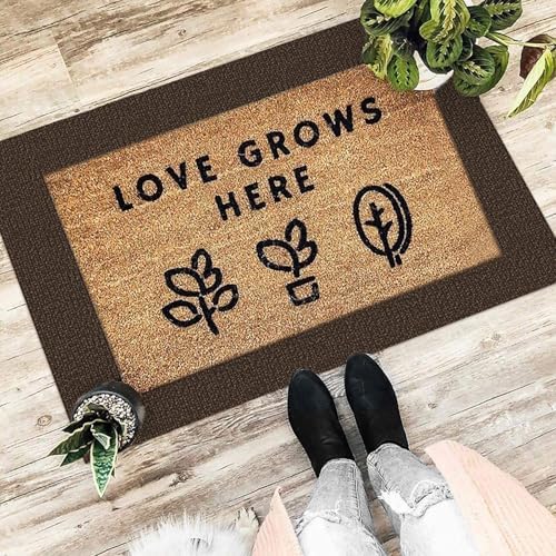EARTHALL Washable Entryway Rug, Non Slip Doormat, 2x3 Ft, Brown/Coffee - Image 5