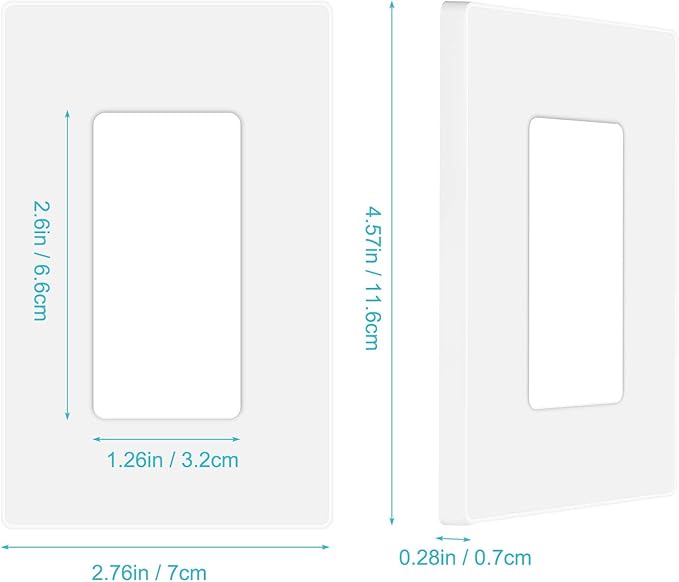 MLLIZH 10 Pack 1-Gang Screwless Wall Plate, Outlet Cover Plates, 4.57” H x 2.76” L, for Light Switch, Dimmer, GFCI, USB Outlet