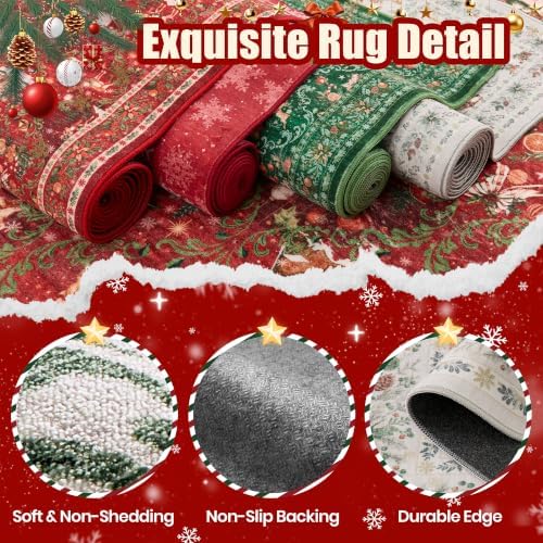 2x6 Christmas Runner Rug for Hallway,Washable Kitchen Rugs,Grey - Image 7