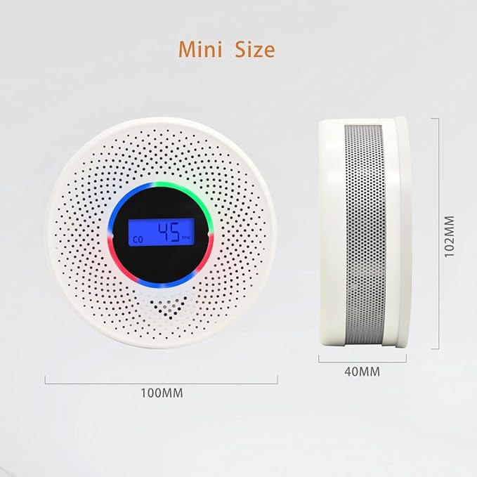 10-Year Battery Wireless Interconnected Smoke and Carbon Monoxide Detector, Smart Interlink Smoke CO Alarm with Digital Display, Fire and CO Combo Alarm for Home (2 Pack)