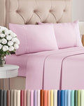 Twin XL 4 Piece Sheet Set - Cooling, Comfy & Breathable - Hotel Luxury Bedding, Includes Fitted Sheet for Women, Men, Kids & Teens - 1 Flat, 1 Fitted Sheet, 2 Pillowcases w/Deep Pockets - Light Pink