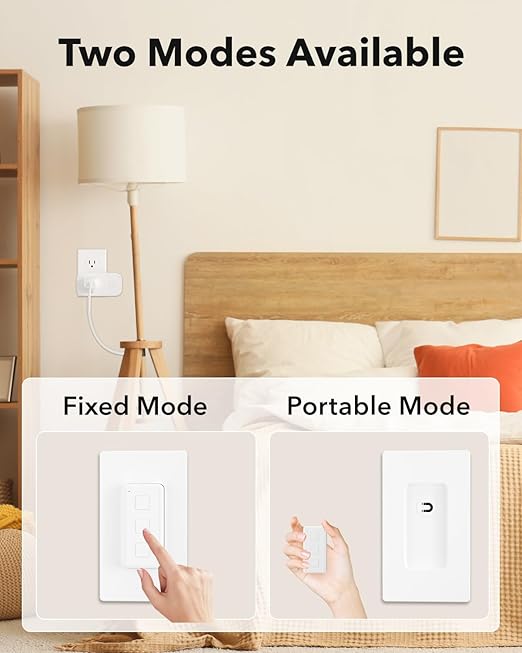 Remote Control Outlet Plug Switch, BN-LINK Wireless Light Remote Switch - Magnetic Removable, No Wiring Needed for Lamps, Lights, Fan, 100ft RF Range, 100ft RF Range, Pre-Programmed