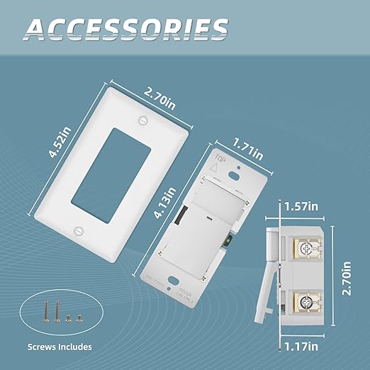 ECOELER PIR Motion Sensor Light Switch, Occupancy Motion Detector Wall Switch with Sensitivity & Delay Adjustable, Neutral Wire Required, Single Pole, for Hallway, Bathroom, Storage Room, 4 Pack