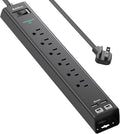 Surge Protector Power Strip - Addtam 10Ft Extension Cord with 6 AC Outlets and 4 USB Ports(2USB C), Wall Mount, Long Cord Power Strip for Home Office College Dorm Room Essentials