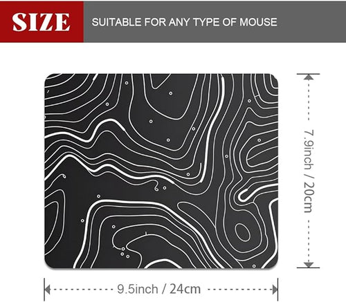 Abstract Topographic map Square Mouse pad, Texture, Waterproof, Anti Slip Rubber Base, Computer Mouse pad, Laptop Mouse pad