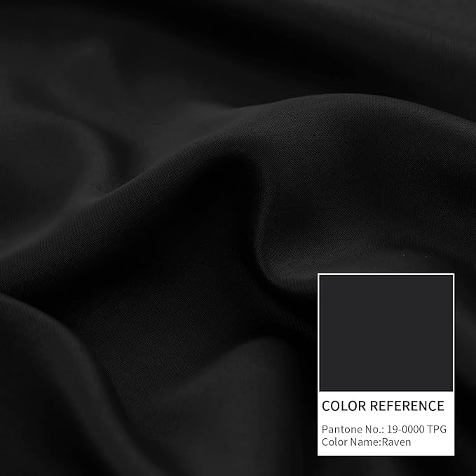BGment Thermal Insulated 100% Blackout Curtains for Bedroom with Black Liner, Double Layer Full Room Darkening Noise Reducing Grommet Curtain (60 x 84 Inch, Black, 2 Panels)